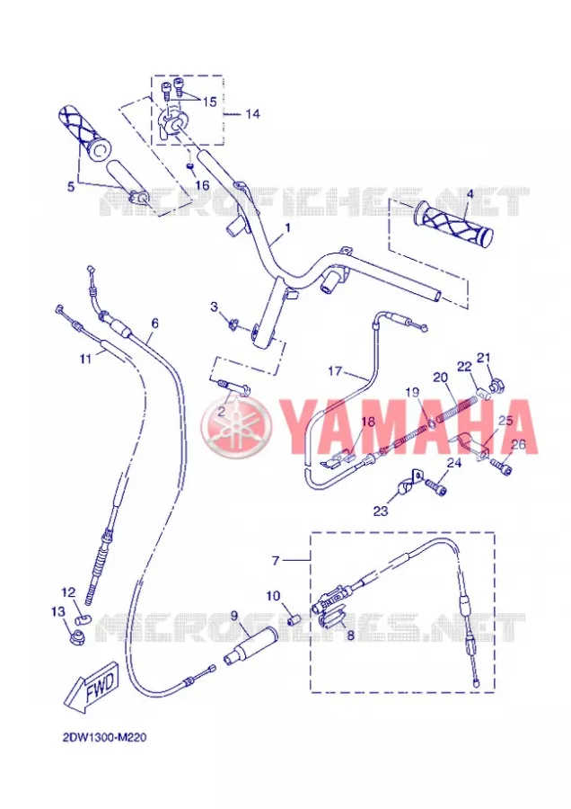 GUIDON ET CABLES Yamaha SCOOTER 50 2013 BWS  CW50E