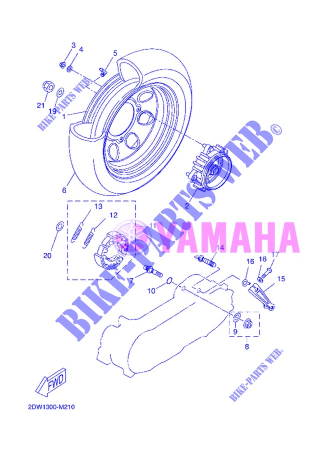 ROUE ARRIERE pour Yamaha BOOSTER ONE de 2013