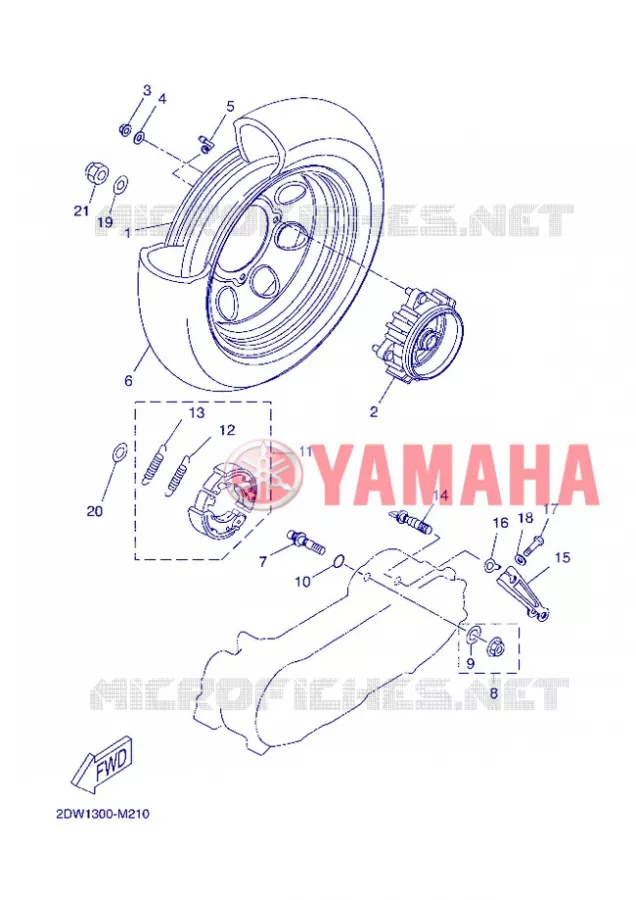 ROUE ARRIERE Yamaha SCOOTER 50 2013 BOOSTER  CW50E