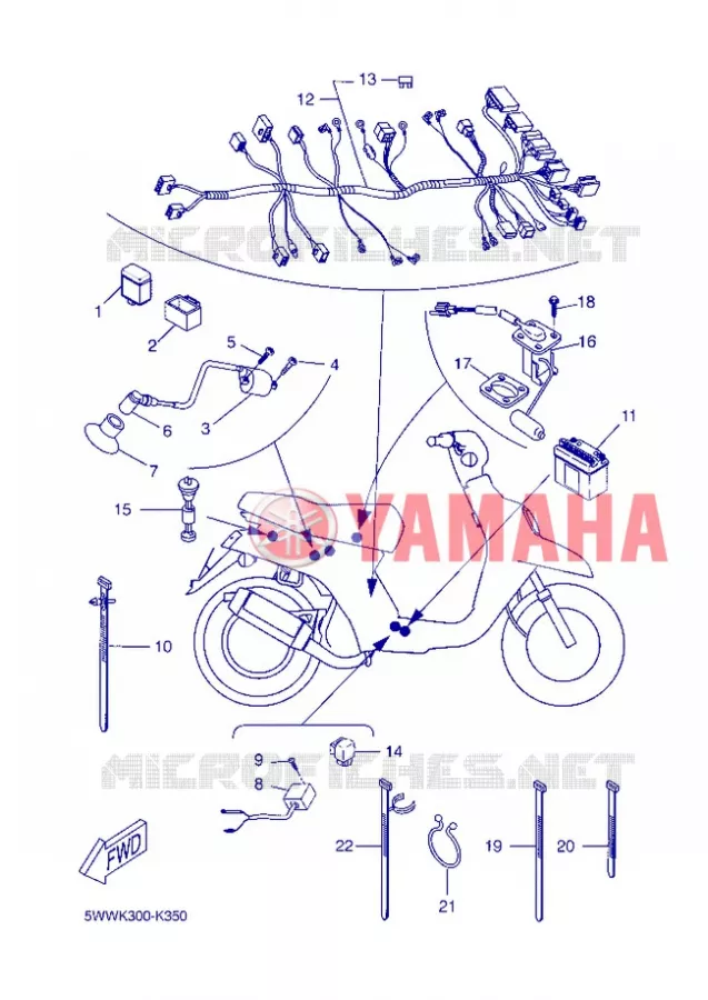 PARTIE ELECTRIQUE 2 Yamaha SCOOTER 50 2013 BOOSTER  CW50L