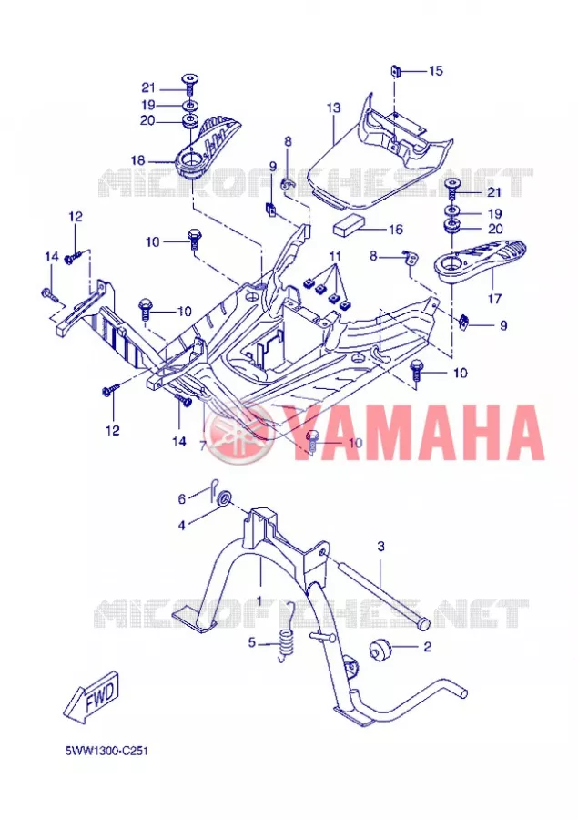 SUPPORT / REPOSE PIEDS Yamaha SCOOTER 50 2013 BOOSTER  CW50N