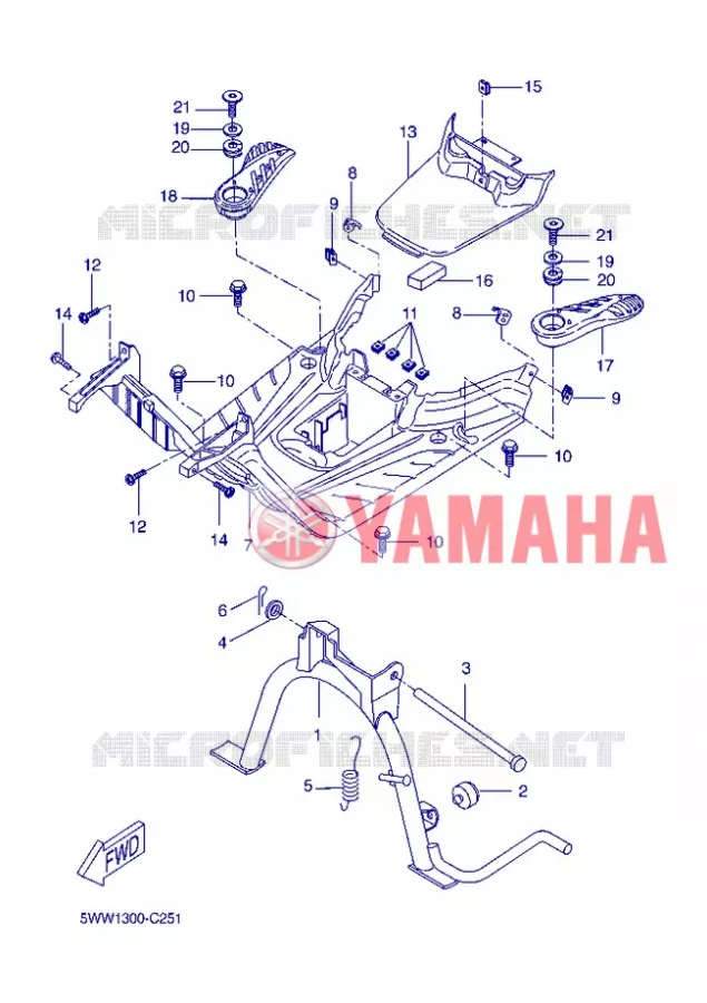 SUPPORT / REPOSE PIEDS Yamaha SCOOTER 50 2013 BOOSTER  CW50N
