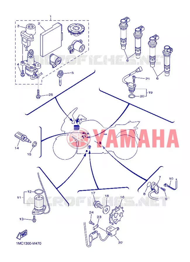 PARTIE ELECTRIQUE 1 Yamaha MOTO 1300 2013 FJR ABS  FJR1300A