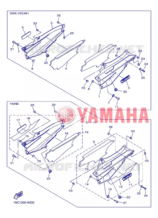 COUVERCLE LATERAL Yamaha MOTO 1300 2013 FJR ABS  FJR1300A