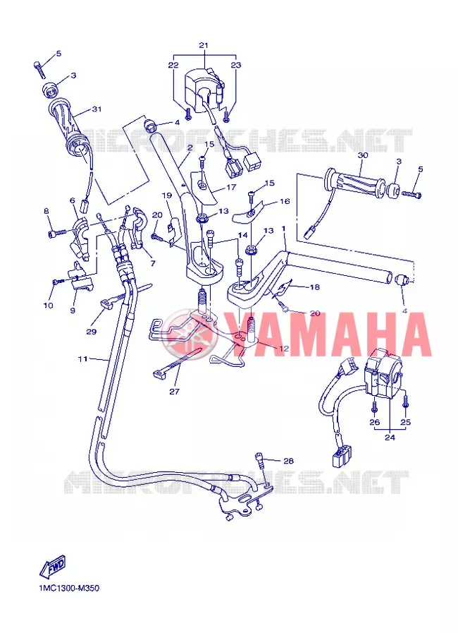 GUIDON ET CABLES Yamaha MOTO 1300 2013 FJR ABS  FJR1300A