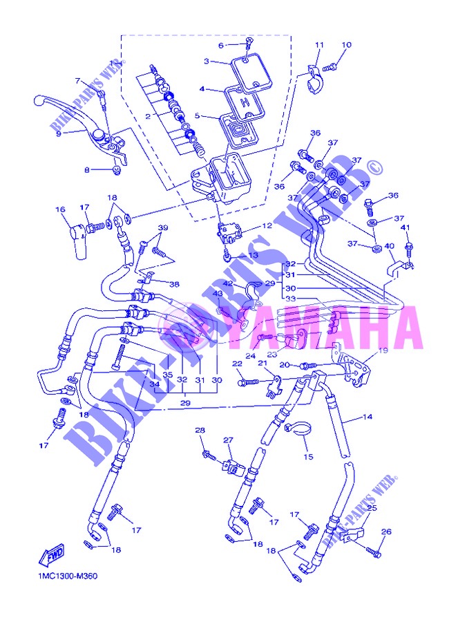 MAITRE CYLINDRE DE FREIN AVANT pour Yamaha FJR1300A de 2013