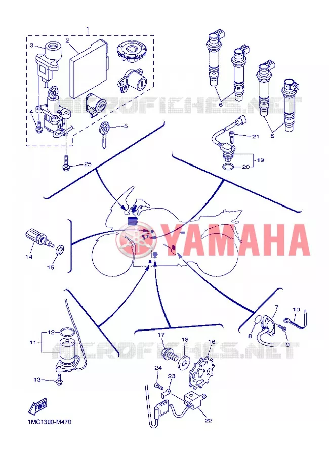 PARTIE ELECTRIQUE 1 Yamaha MOTO 1300 2013 FJR ABS  FJR1300A