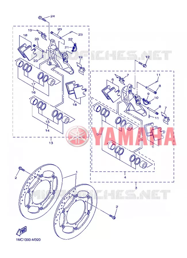 ETRIER DE FREIN AVANT Yamaha MOTO 1300 2013 FJR ABS  FJR1300A