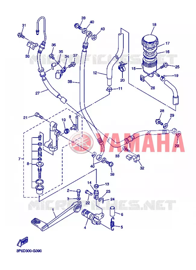 MAITRE CYLINDRE DE FREIN ARRIERE Yamaha MOTO 1300 2013 FJR ABS  FJR1300A