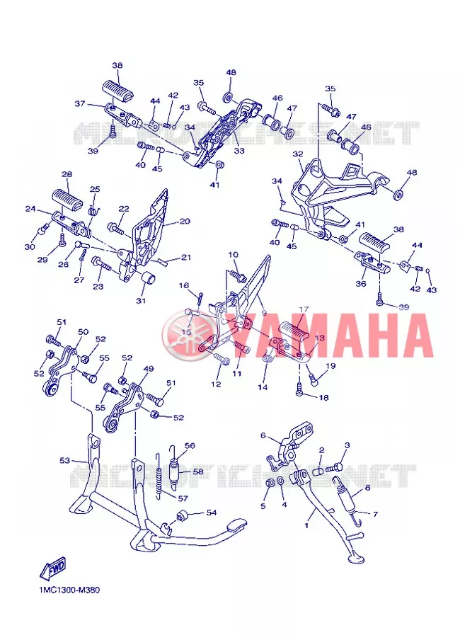 SUPPORT / REPOSE PIEDS Yamaha MOTO 1300 2013 FJR ABS  FJR1300A