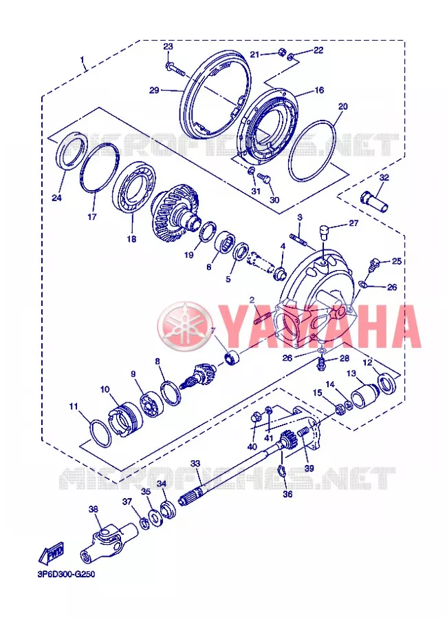 CARDAN / COUPLE CONIQUE Yamaha MOTO 1300 2013 FJR AS ABS  FJR1300AS