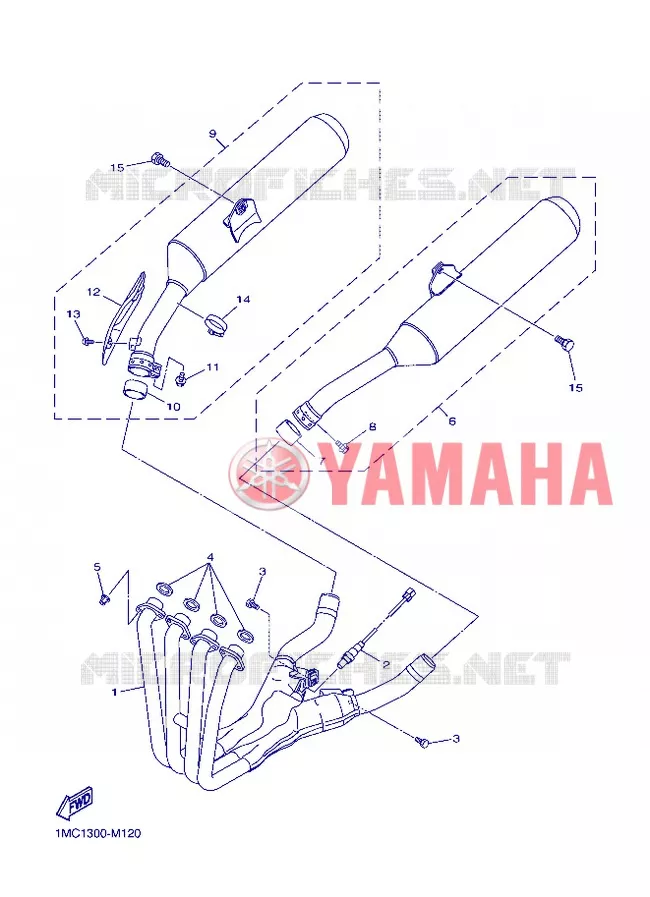 ECHAPPEMENT Yamaha MOTO 1300 2013 FJR AS ABS  FJR1300AS