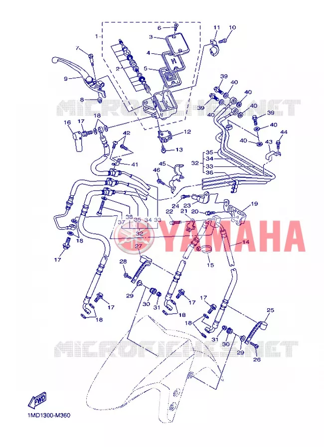 MAITRE CYLINDRE DE FREIN AVANT Yamaha MOTO 1300 2013 FJR AS ABS  FJR1300AS