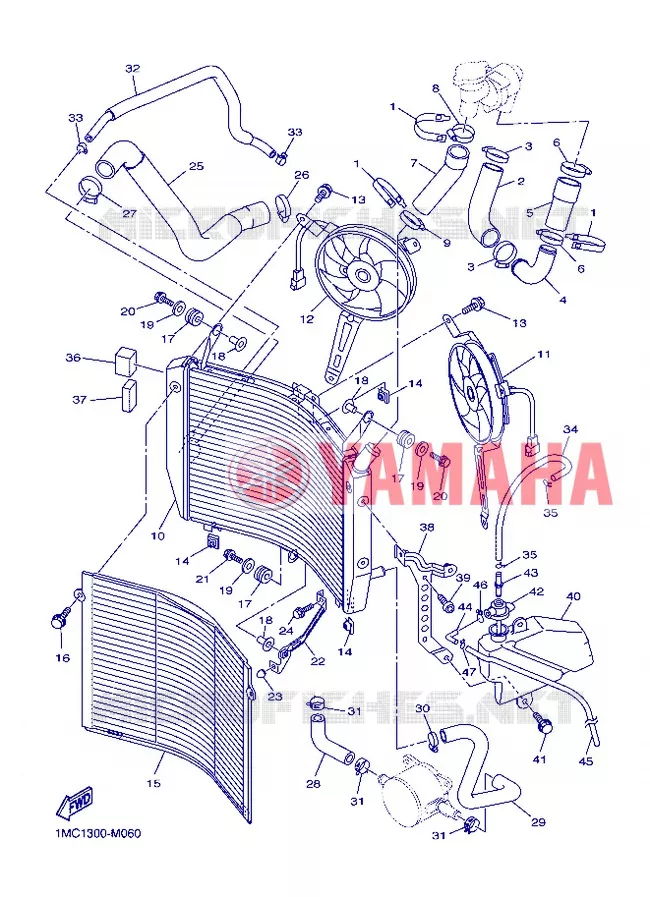 RADIATEUR / DURITES Yamaha MOTO 1300 2013 FJR AS ABS  FJR1300AS
