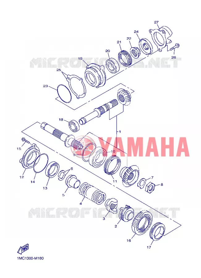 TRANSMISSION INTERMEDIAIRE Yamaha MOTO 1300 2013 FJR AS ABS  FJR1300AS
