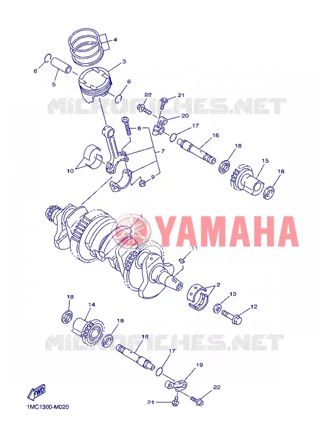 VILEBREQUIN / PISTON Yamaha MOTO 1300 2013 FJR AS ABS  FJR1300AS