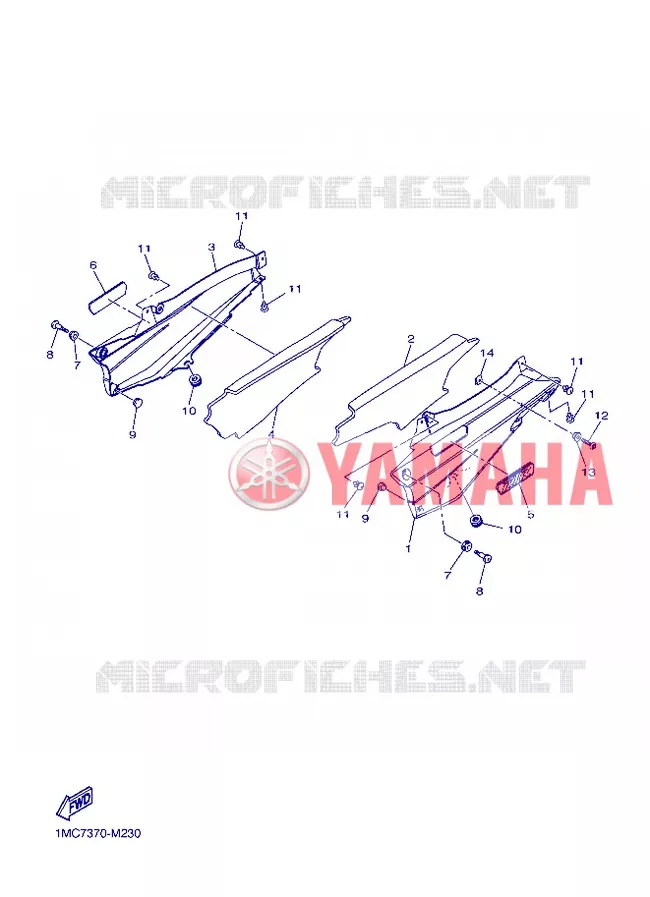 COUVERCLE LATERAL Yamaha MOTO 1300 2013 FJR AS ABS  FJR1300AS