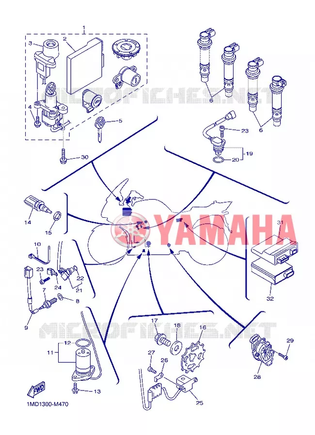 PARTIE ELECTRIQUE 1 Yamaha MOTO 1300 2013 FJR AS ABS  FJR1300AS