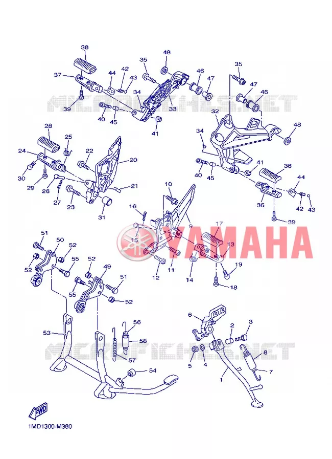 SUPPORT / REPOSE PIEDS Yamaha MOTO 1300 2013 FJR AS ABS  FJR1300AS