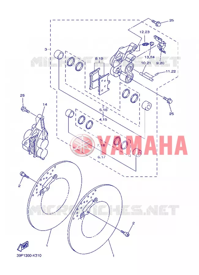 ETRIER DE FREIN AVANT Yamaha MOTO 800 2013 FZ8  FZ8-N