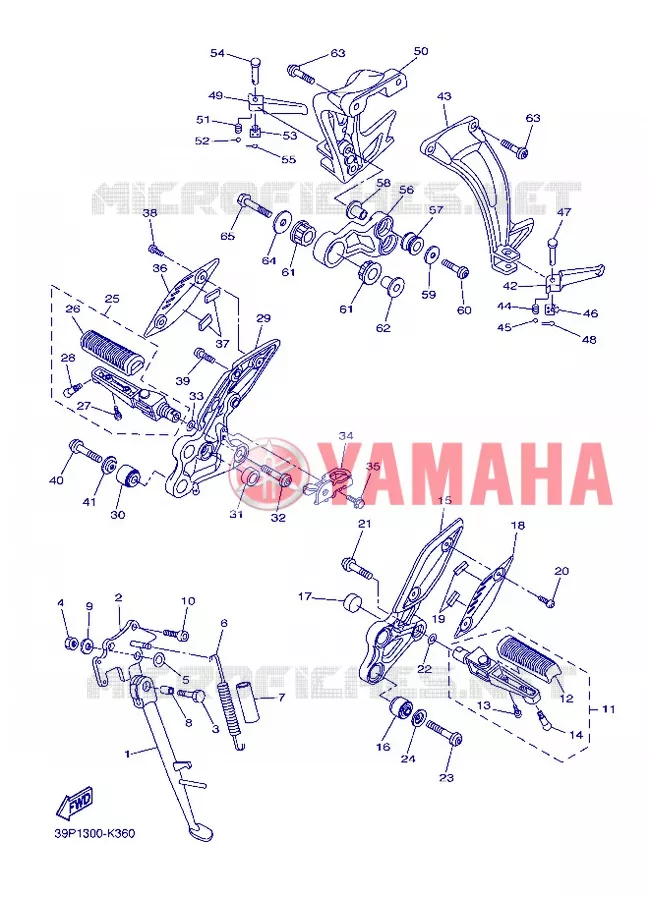 SUPPORT / REPOSE PIEDS Yamaha MOTO 800 2013 FZ8  FZ8-N