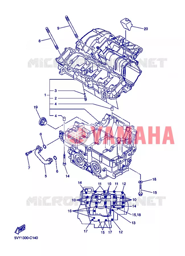 CARTER MOTEUR Yamaha MOTO 800 2013 FZ8  FZ8-N