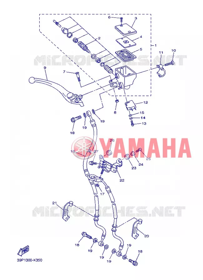 MAITRE CYLINDRE DE FREIN AVANT Yamaha MOTO 800 2013 FZ8  FZ8-N