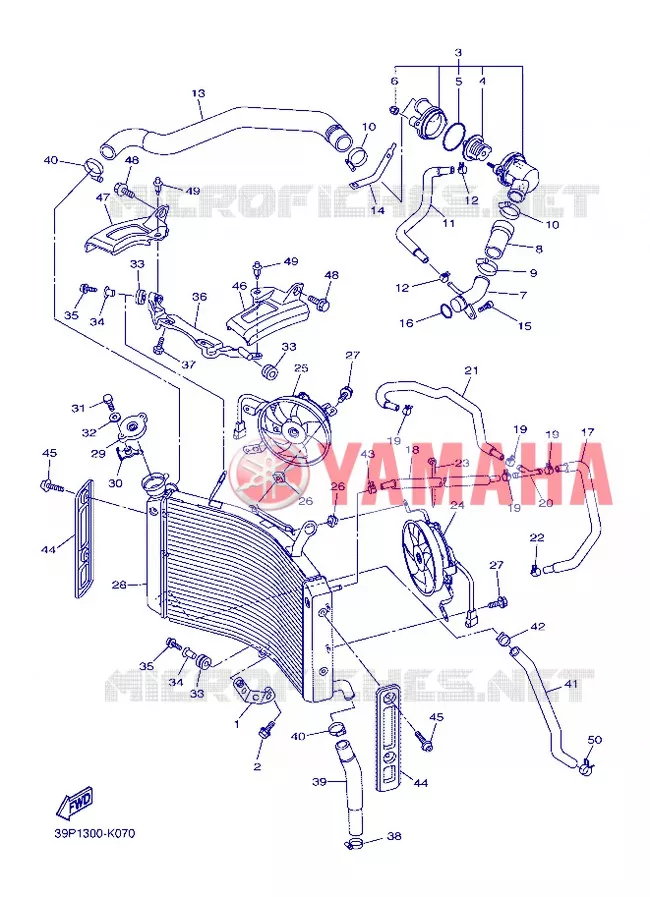RADIATEUR / DURITES Yamaha MOTO 800 2013 FZ8  FZ8-N