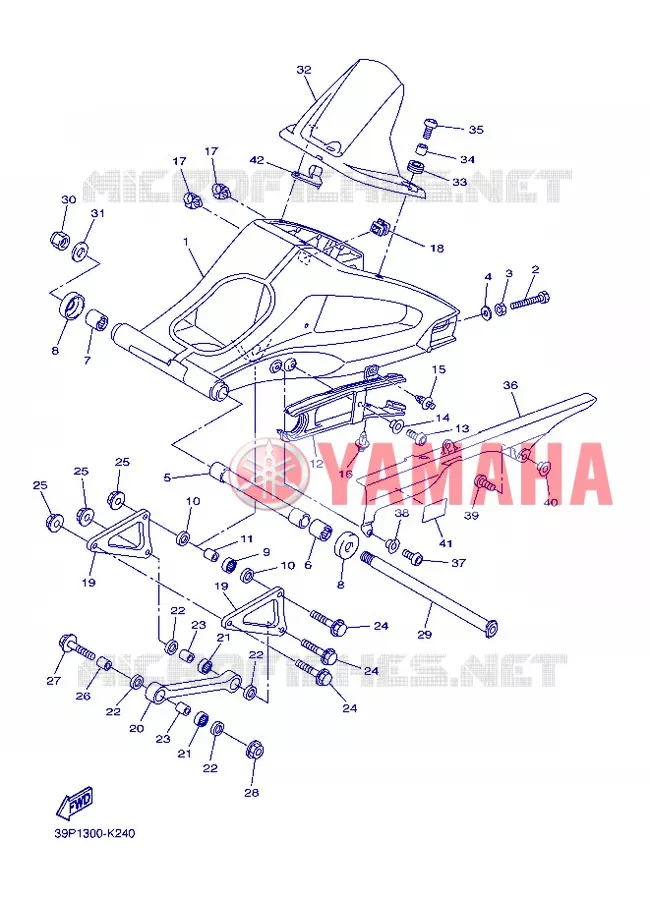 BRAS ARRIERE Yamaha MOTO 800 2013 FZ8  FZ8-N