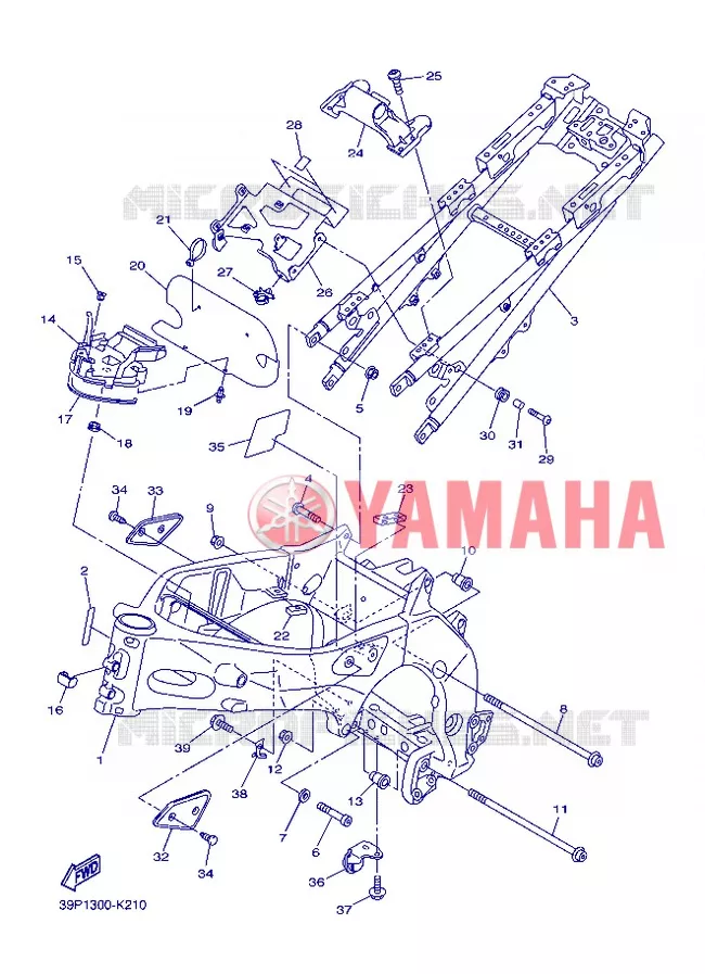 CADRE Yamaha MOTO 800 2013 FZ8  FZ8-N