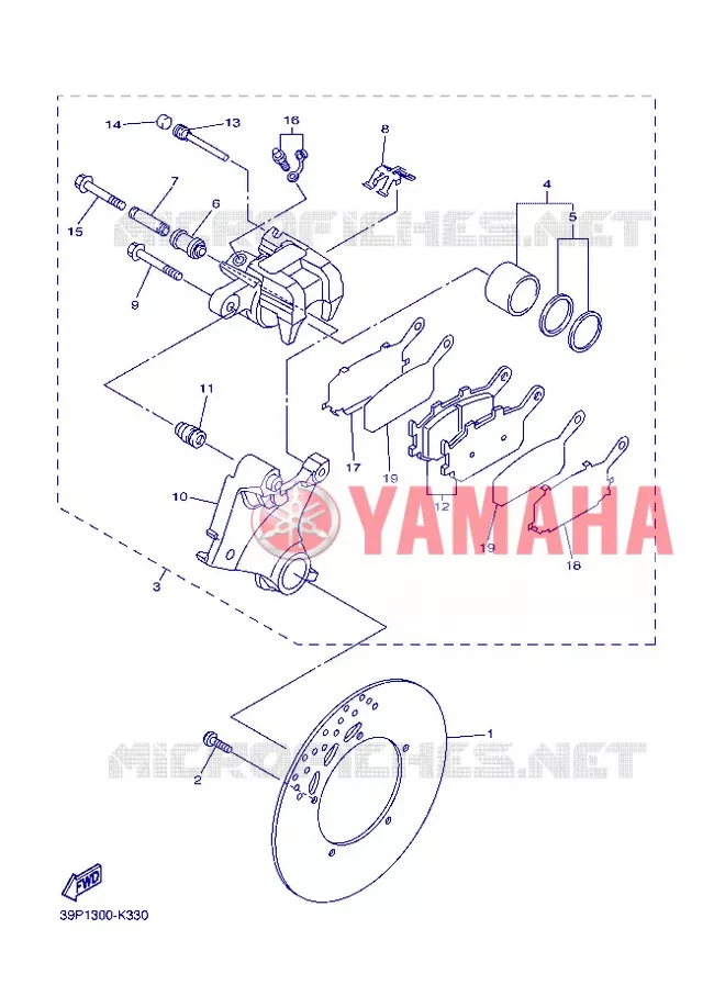ETRIER DE FREIN ARRIERE Yamaha MOTO 800 2013 FZ8 ABS  FZ8-NA