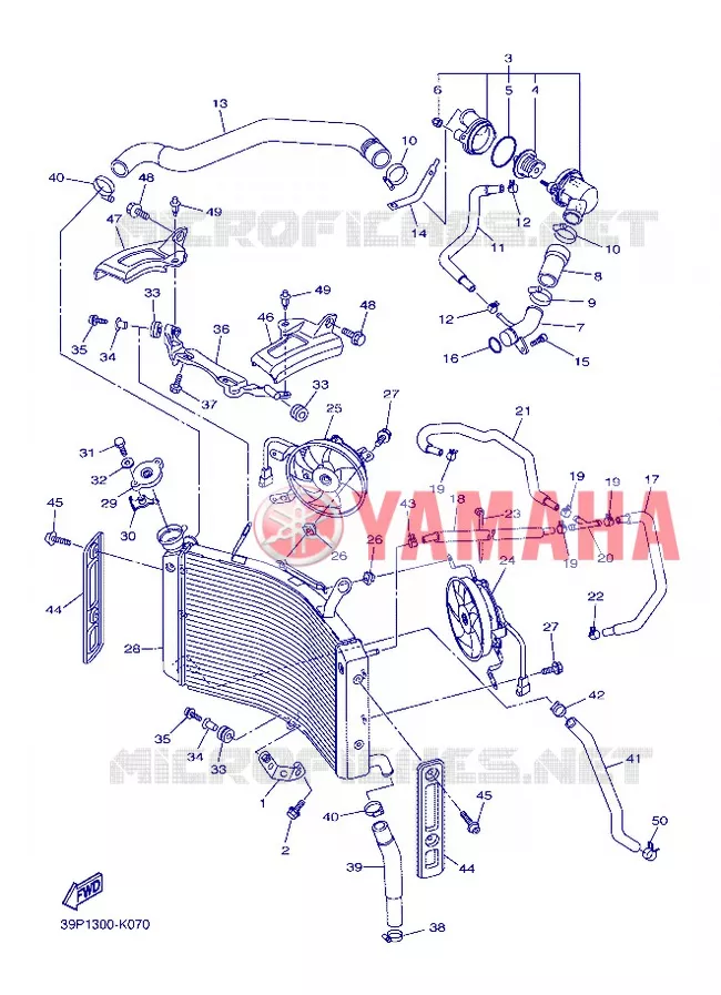 RADIATEUR / DURITES Yamaha MOTO 800 2013 FZ8 ABS  FZ8-NA