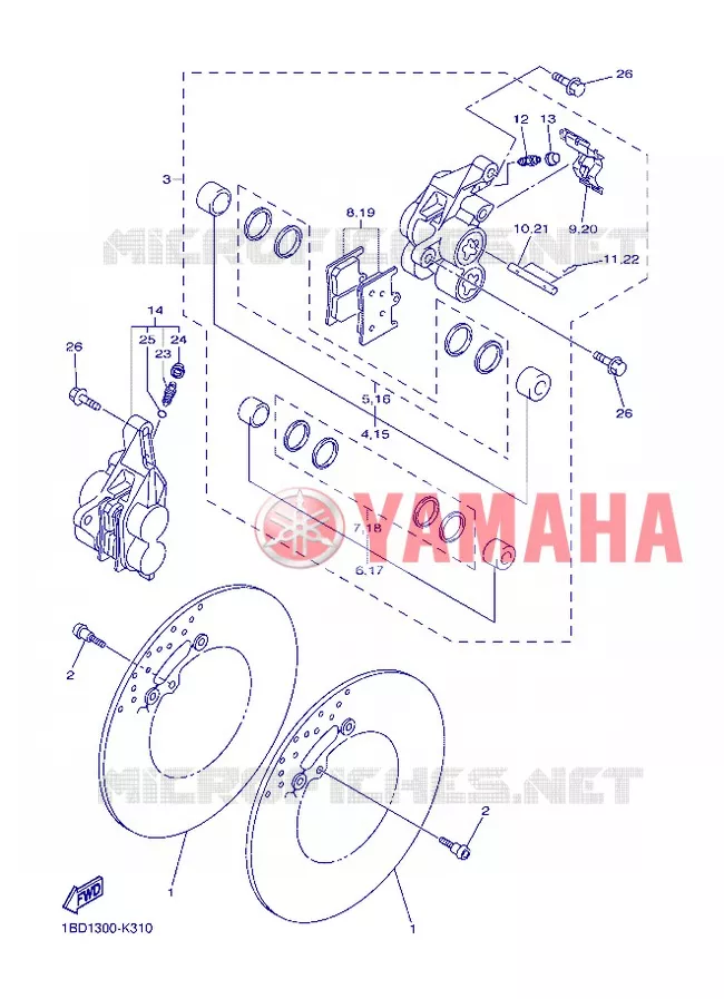 ETRIER DE FREIN AVANT Yamaha MOTO 800 2013 FZ8 ABS  FZ8-NA