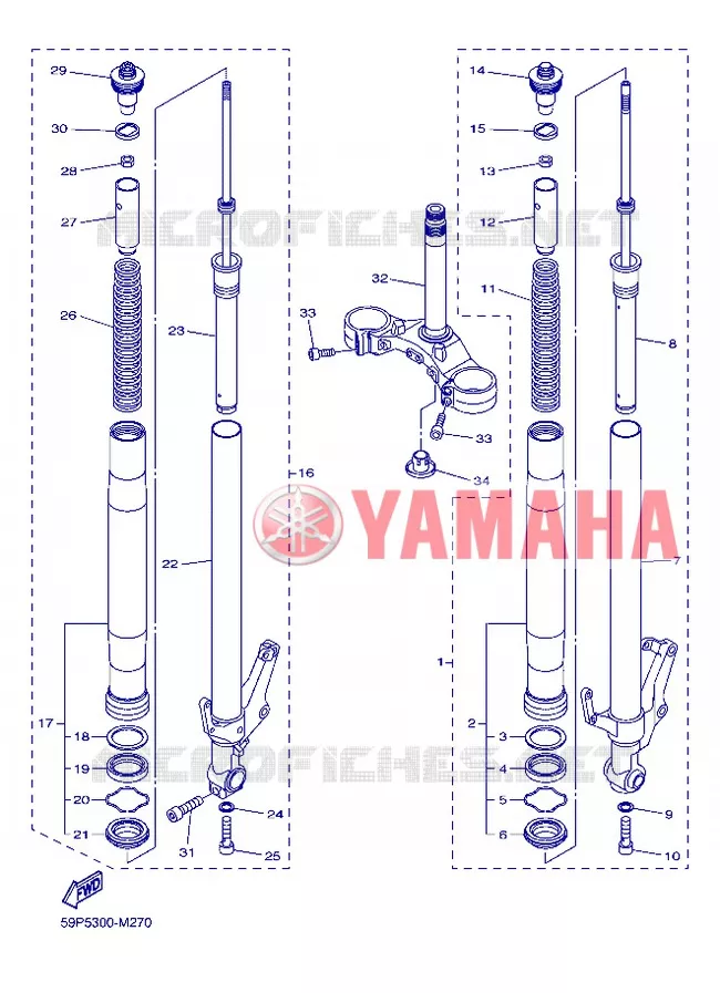 FOURCHE Yamaha MOTO 800 2013 FZ8 ABS  FZ8-NA