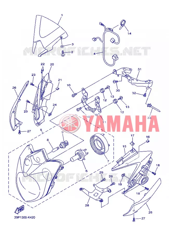PHARE  Yamaha MOTO 800 2013 FZ8 ABS  FZ8-NA