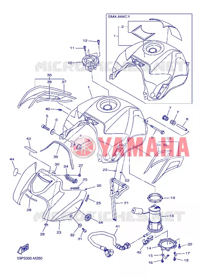 RESERVOIR A ESSENCE Yamaha MOTO 800 2013 FZ8 ABS  FZ8-NA