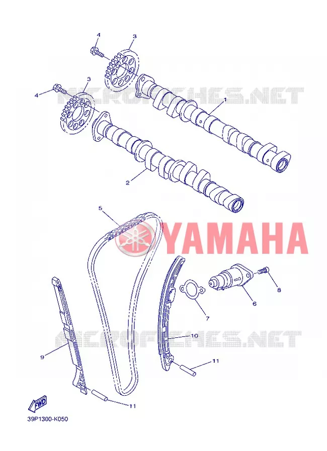 ARBRE A CAMES / CHAINE DE DISTRIBUTION Yamaha MOTO 800 2013 FZ8 ABS  FZ8-NA