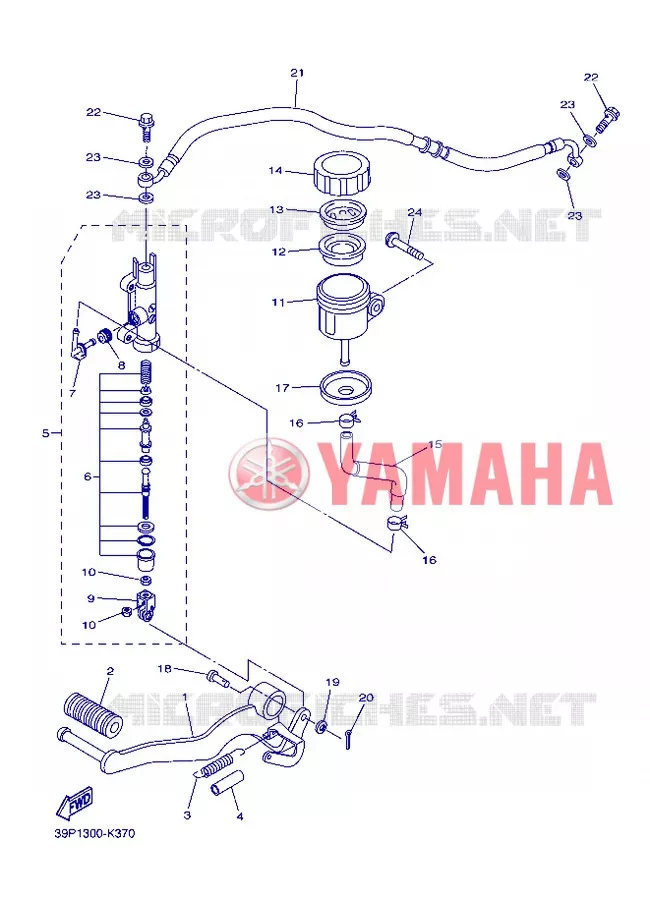 MAITRE CYLINDRE DE FREIN ARRIERE Yamaha MOTO 800 2013 FAZER  FZ8-S
