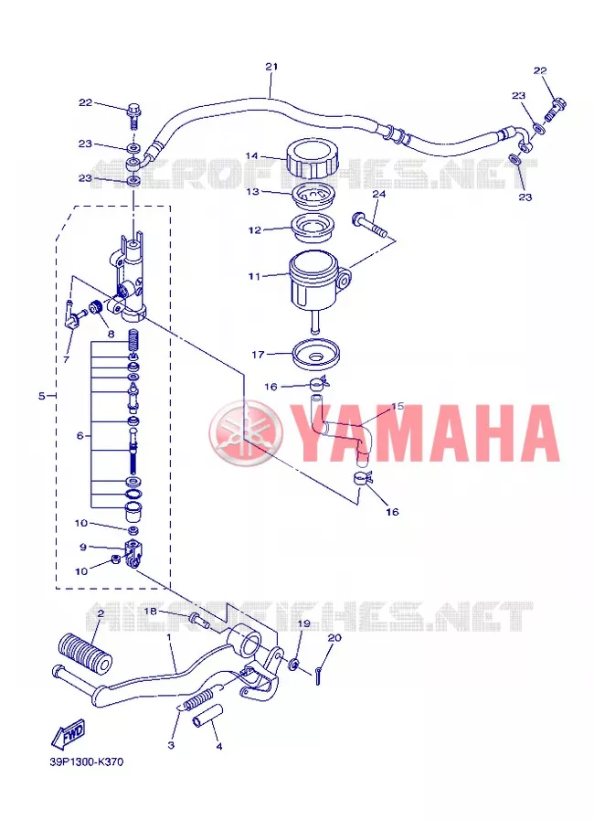 MAITRE CYLINDRE DE FREIN ARRIERE Yamaha MOTO 800 2013 FAZER  FZ8-S