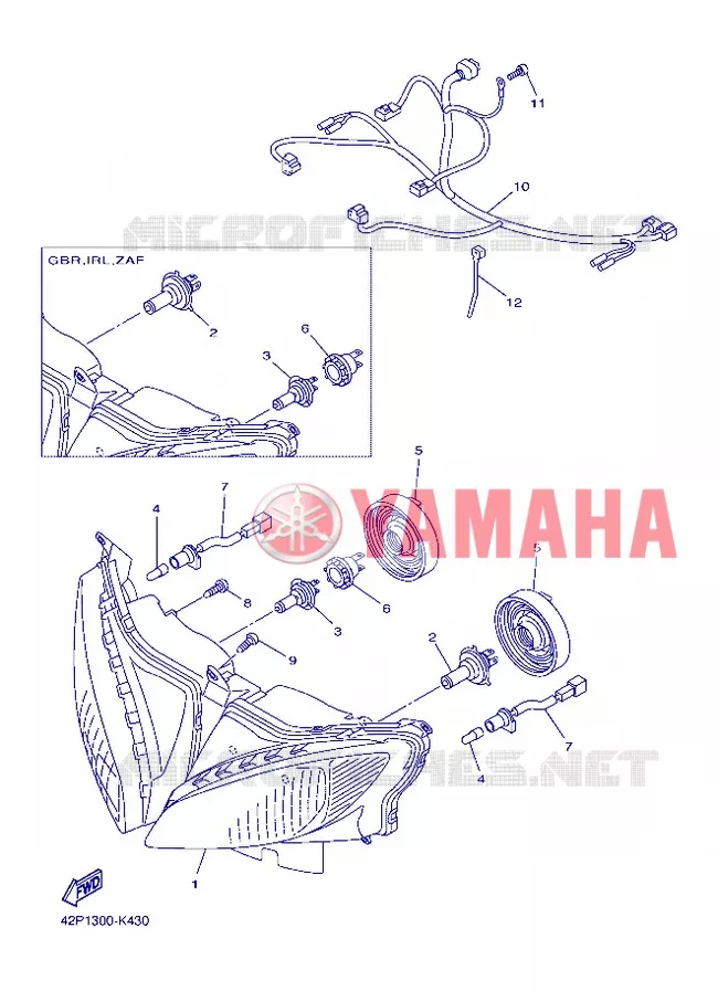 PHARE  Yamaha MOTO 800 2013 FAZER  FZ8-S