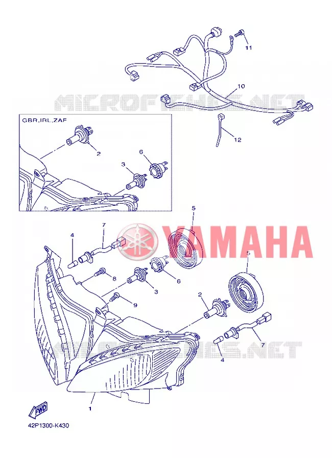 PHARE  Yamaha MOTO 800 2013 FAZER  FZ8-S