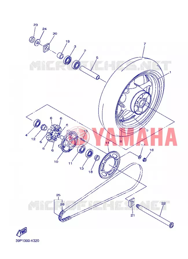 ROUE ARRIERE Yamaha MOTO 800 2013 FAZER  FZ8-S