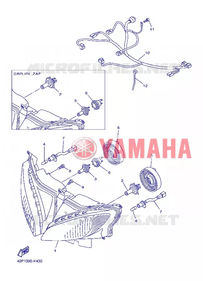 PHARE  Yamaha MOTO 800 2013 FAZER  FZ8-S