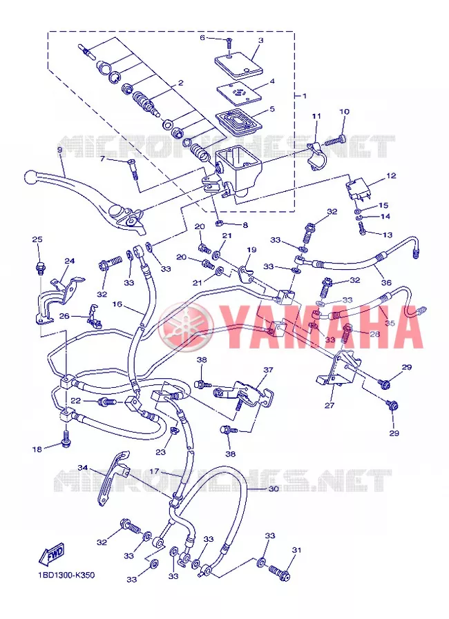 MAITRE CYLINDRE DE FREIN AVANT Yamaha MOTO 800 2013 FAZER ABS  FZ8-SA