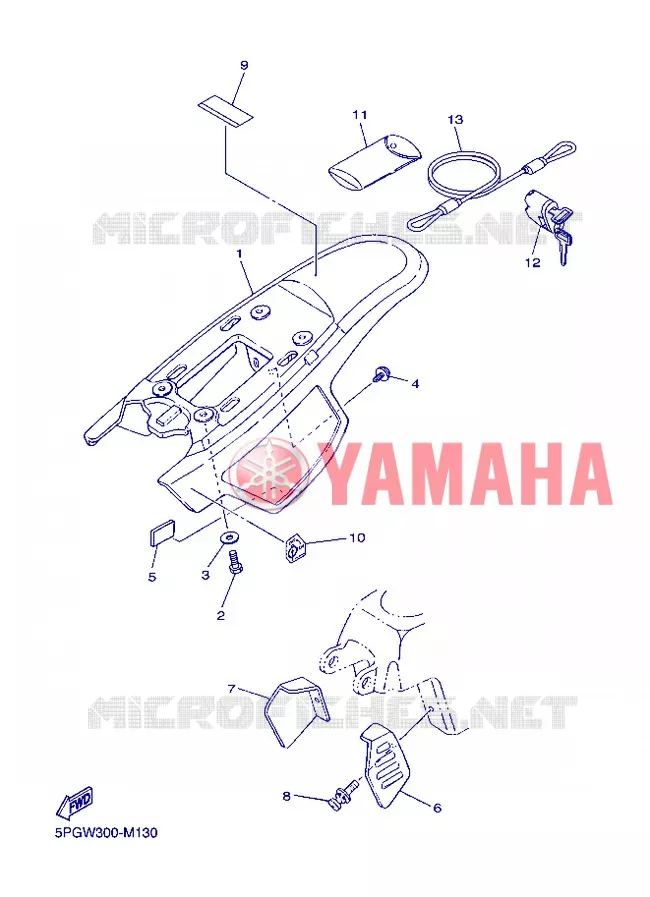 COUVERCLE LATERAL Yamaha MOTO 50 2013 PW  PW50