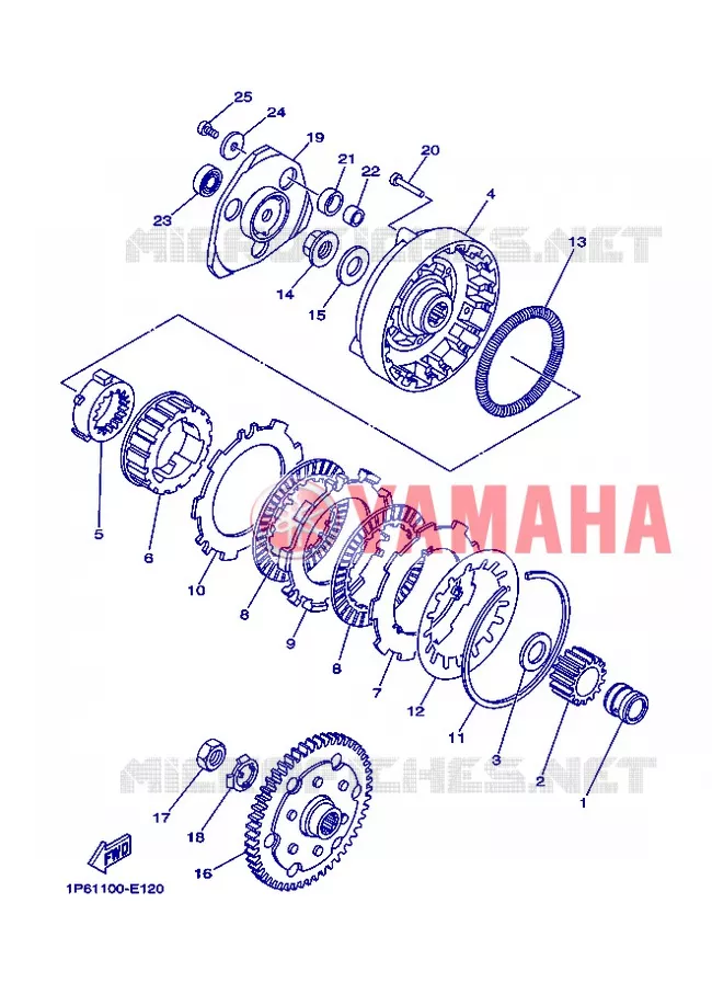 EMBRAYAGE DE DEMARREUR Yamaha MOTO 50 2013 TTR  TT-R50E