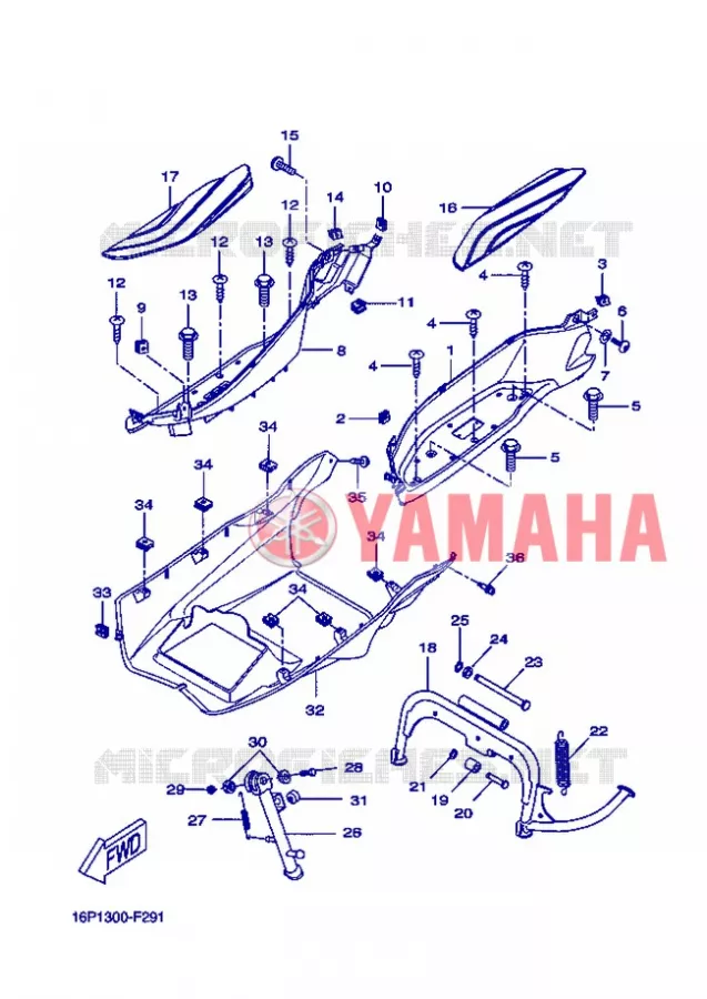 SUPPORT / REPOSE PIEDS Yamaha SCOOTER 250 2013 XCITY  VP250