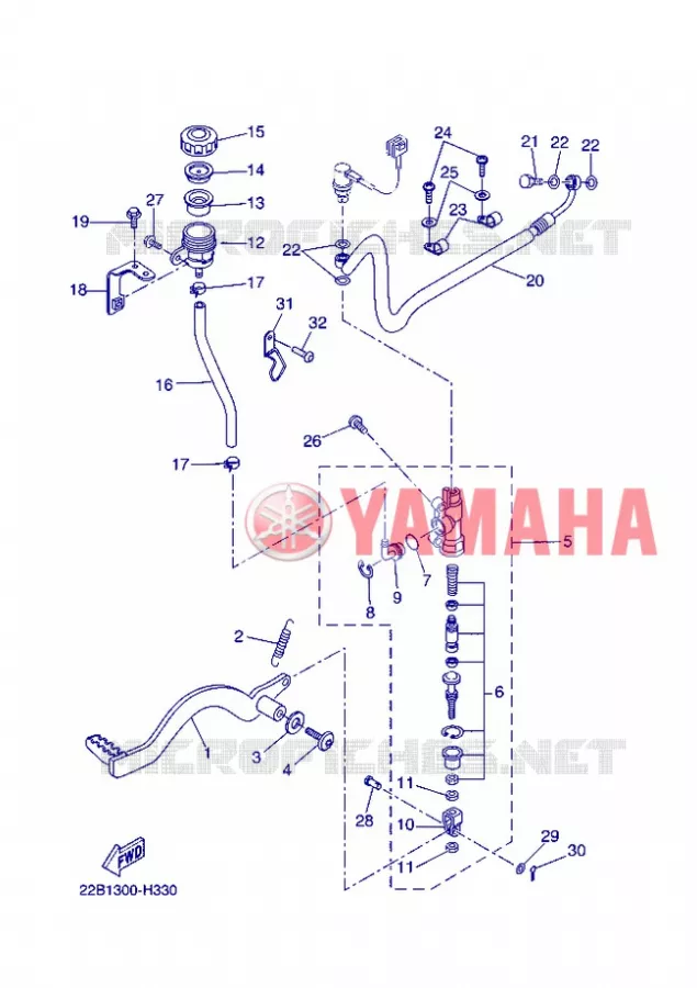 MAITRE CYLINDRE DE FREIN ARRIERE Yamaha MOTO 125 2013 WR-R  WR125R