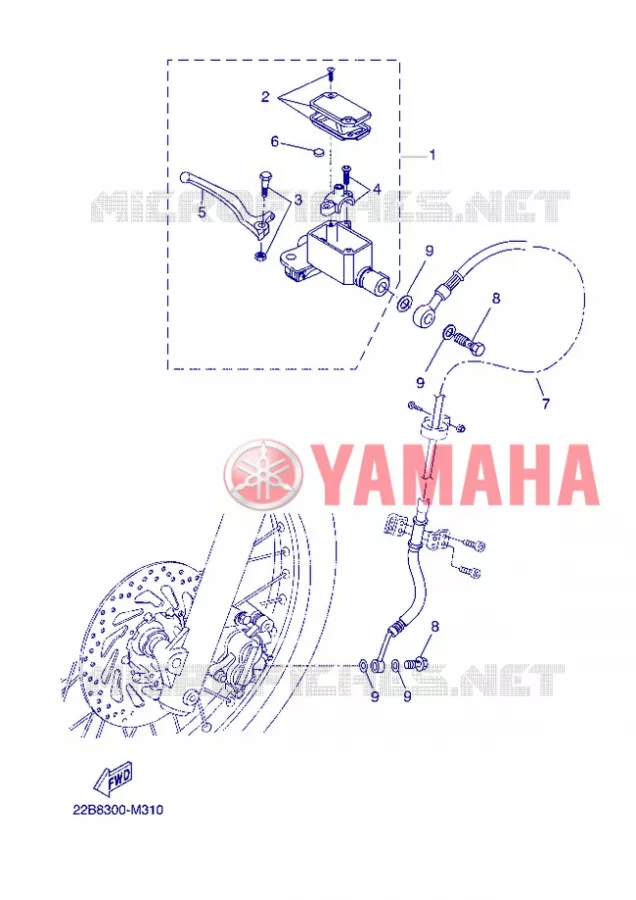 MAITRE CYLINDRE DE FREIN AVANT Yamaha MOTO 125 2013 WR-X  WR125X