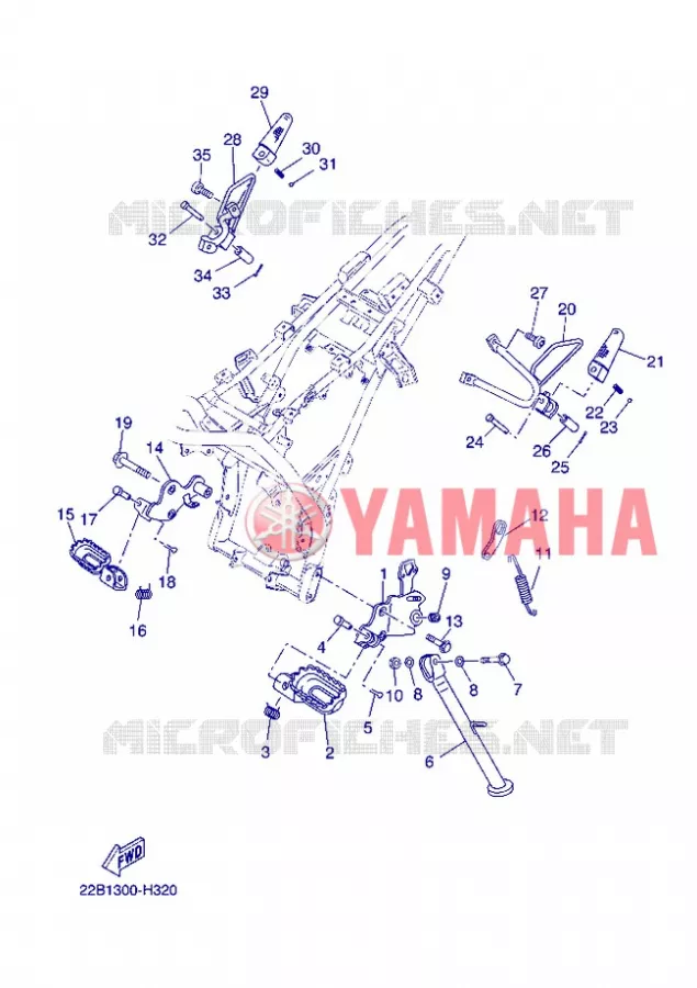 SUPPORT / REPOSE PIEDS Yamaha MOTO 125 2013 WR-X  WR125X